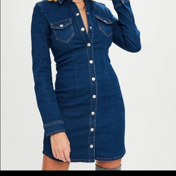 Missguided Dresses & Skirts - Missguided Denim button up dress